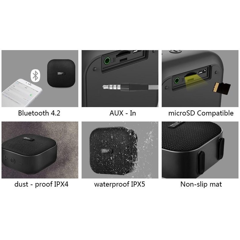Mini Altoparlante Bluetooth da esterno con lettore MicroSD e ingresso ...