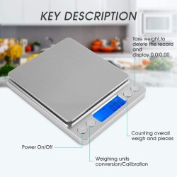 Bilancia di precisione - 3.000 g / 0,01 g - Ø 130 mm - LCD - Protezione dal  vento in vetro