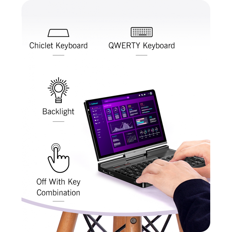 GPD Pocket 4 (8840U) Ultra Mobile PC Windows 11, Display 8.8